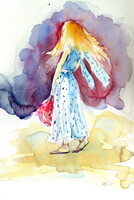Alone- watercolor painting /Egyedül - akvarell festmény