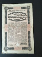 Temes és Somogy-Vármegyei  Egyesült Helyi Érdekűi Vasutak Részvénytársaság Kötvény 1913.