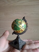 Földgömb alakú retro bronz ceruzahegyező, gyűjthető miniatűr