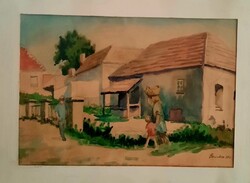 Sopron Szarka Árpád akvarell festmény
