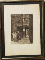 W.F. Yeames (1835-1918) - 1892 Engraving, The Law's Delay W.F. Yeames (1835-1918) antik metszet