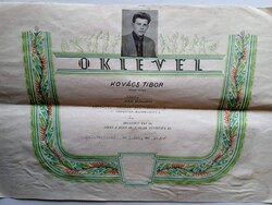 ZA605.11 Oklevél, Balatonfüred 1959 MLSZ Kovács Tibor Lambdarúgó bajnokság I. hely