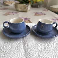 Retro olasz kerámia, kék  kávéskészlet  eladó! 2 db pohár+ 2 db alátét