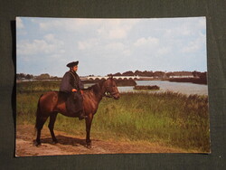 Képeslap,Hortobágy,Csikós,kilenclyukú híd látkép,részlet, 1989-