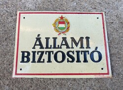 Állami Biztosító - lemeztábla (tábla, lemezárugyár)