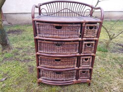 Rattan komód,fiókos szekrény