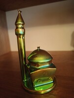 Zsolnay eozin minaret dzsámival  14cm magas