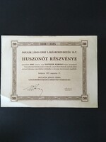 Molnár János Imre Lakberendezési Részvénytársaság Részvény 1923.