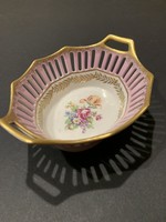 PM Német porcelán kosár aranyozott