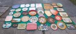 Retró tálcagyűjtemény, 120 db klféle, vendéglátás