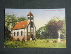Képeslap,Harkány,Gyógyfürdő,Kápolna,templom,kereszt látkép,részlet, 1916-