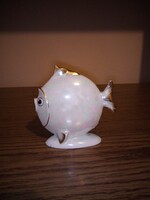 Drasche (Kőbányai porcelán) lüsztermázas hal. 10 cm. Jelzett