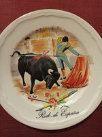 Rodo de España ,Bika viadalt ábrázoló 24 cm átmérőjű porcelán spanyol tányér