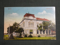 Képeslap,Hatvan,Posta,Takarékpénztár látkép,részlet,Vasúti lev. kiadás Bp. 1917-   ,sérült,