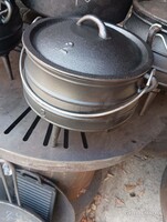 USA Buffaló Bogrács Boszorkány üst 2-es Öntöttvas cast oven lábas vas edény