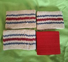 5 db retró csukló szorító, csuklópánt (4 csikos, 1 piros)