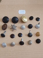 MN - MH 19 DB GOMB + 1 DB CSILLAG HADIHAJÓS, FEKETE RENDŐR, BV, KÁDÁR CÍMERES, VEGYES 1059.