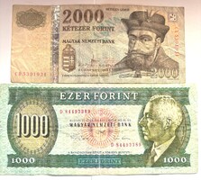 FORINT: 1.000 (1993), 2.000 (2013) egyben ÁR ALATT