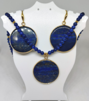 Lapis lazuli nyaklánc-fülbevaló ásvány szett 343