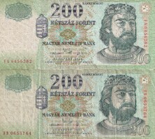 FORINT: 2 db. 200 forint (2005,2006) ÁR ALATT