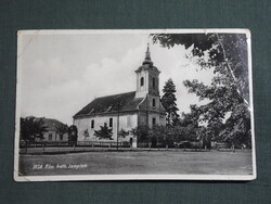 Képeslap,Albertirsa,Irsa Róm. kat templom látkép,Revuczky Kálmán kiadás Alberti, 1940-  ,sérült,