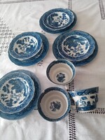 Willow  / fűzike / fűzfa kobalt kék - fehér  porcelán teás / kávés készlet csésze, csészealj, tányér