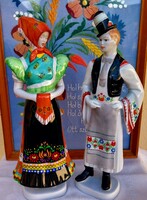 Hollóházi  Matyó páros   Szobor méretűek,, 30cm  Vitrin állapotúak!  2db Ára 14.890ft