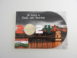2024 30 éves az ezüst DEÁK 200 Ft bliszter PRÓBA-MINTA darab, 000 sorszám néhány példány készült!
