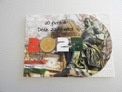 2023  DEÁK 20 Ft forint UNC verdefényes RITKA bliszter csak 250 db sorszám: 066