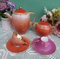 Szép régi Drasche Kőbányai  porcelánok kanna cukortartó kávés csésze alátét