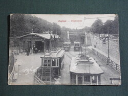 Képeslap,Zugliget,Villamos vasúti végállomás,vasútállomás látkép részlet, 1917-    ,sérült,