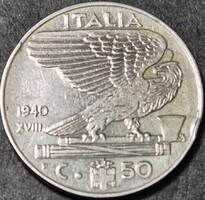 Olaszország 50 Centesimi, 1940., mágneses
