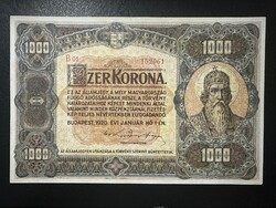 1000 korona 1920.  EF+!!   GYÖNYÖRŰ!!