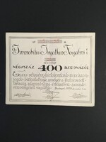 Immobilia Ingatlan Forgalmi Részvénytársaság Részvény 1919.