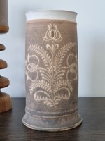 Old Folk Art Ceramic Ladle Holder