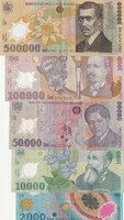 ROMÁNIA, 5 db. LEI LOT a 2000 évek elejéről, ÁR ALATT