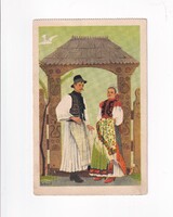 HÚ:107 Antik Húsvéti üdvözlő képeslap Postatiszta Székely Egyetem: Kalotaszegi viselet