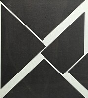 Fajó könyvben reprodukált! Skarupa Ilona: Csúsztatás (keretezett szitanyomat) geometrikus absztrakt