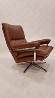 Modern eredeti bőr fotel 70/80 as évekből Werner Langenfeld tervezőtől mid century