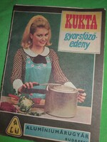 Régi KUKTA gyorsfőző edény katalógus ismertető füzet / kezelési útmutató a képek szerint
