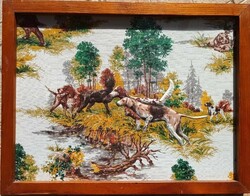 Háromdimenziós textil kézimunka kép - VADÁSZAT