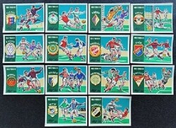 Gy129 / 1961 Labdarúgás gyufacímke 14 db-s teljes sor