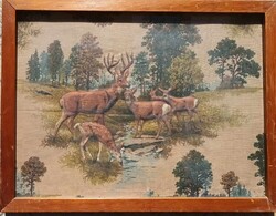 Háromdimenziós textil kézimunka kép - VADÁSZAT
