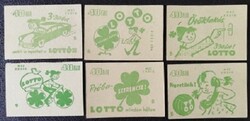 Gy201 / 1958 Totó- Lottó  gyufacímke 6 db-s teljes sor