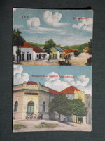 Képeslap,Tab,Utca részlet,Gyógyszertár,Tabvidéki takarékpénztár,Singer Simon kiadás,Tab, 1923