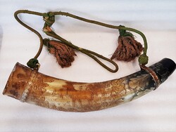 Antik pásztorfaragás - Szaru vadász bőgőkürt