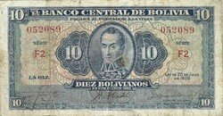 10 boliviano bolivianos 1928 Bolivia II.kiadás
