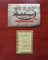 Sör cimke Radeberger Pilsner DDR