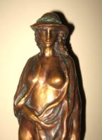 CSODÁLATOSAN SZÉP  TRISCHLER FERENC / 1945- / BRONZ SZOBOR : NŐI AKT