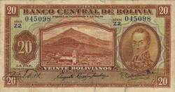 20 boliviano bolivianos 1928 Bolivia II.kiadás
